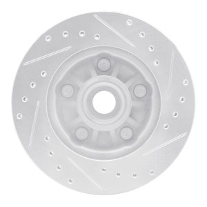 Ford Ranger Brake Rotor (1) - Front Left - R1 Concepts - Drilled & Slotted - Silver - `98-`02